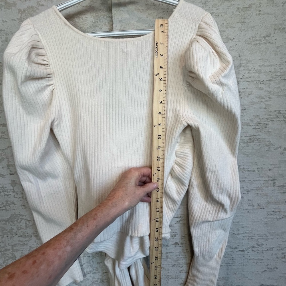 REVOLVE L'Academie Cream V-Neck Sweater - Picture 12 of 16